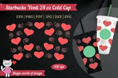 Hearts and curls svg for tumbler Venti Cold Cup 24 oz Product Image 1