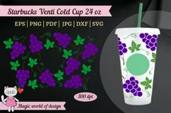 Fresh Grapes svg Full Wrap for Tumbler Venti cold Cup 24 oz Product Image 3