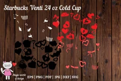 Lovely Heart svg, for Full Wrap Venti Cold Cup 24 oz Product Image 4