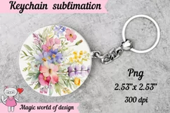 Watercolor wildflowers mom Keychain png Product Image 2