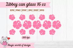 Hibiscus Flower Beer Libbey Can Glass 16 oz Wrap Svg Product Image 2