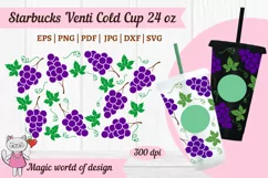 Fresh Grapes svg Full Wrap for Tumbler Venti cold Cup 24 oz Product Image 1