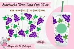 Fresh Grapes svg Full Wrap for Tumbler Venti cold Cup 24 oz Product Image 2