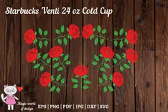 Red Roses for Full Wrap Venti Cold Cup 24 oz, Rose Flower Product Image 3