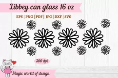 Daisy svg outline Flowers 16 oz Libbey Can Glass Wrap Product Image 2