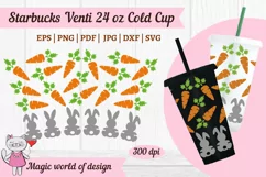 Carrot for rabbit svg, tumbler Venti Cold Cup 24oz, no logo Product Image 4