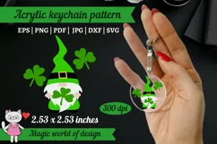 St Patricks Gnome Shamrock Acrylic Keychain Svg Pattern Product Image 1