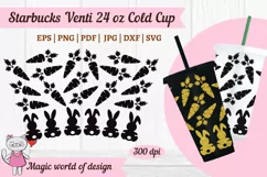 Carrot rabbit svg, silhouette tumbler Venti Cold Cup 24 oz Product Image 2