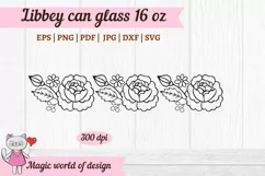Peony flower Mother's day Libbey 16oz can glass svg Product Image 2