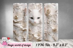 3D paper cat Skinny 20oz Tumbler Sublimation Design Product Image 3