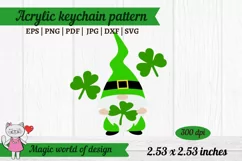 St Patricks Gnome Shamrock Acrylic Keychain Svg Pattern Product Image 2