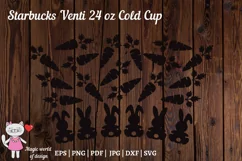 Carrot rabbit svg, silhouette tumbler Venti Cold Cup 24 oz Product Image 4