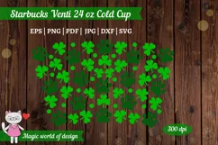 St Patricks day Paw dog SVG for Venti Cold Cup 24 oz No hole Product Image 2
