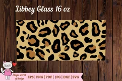 Cheetah Leopard svg , Libbey Can Glass 16 oz Wrap svg Product Image 3