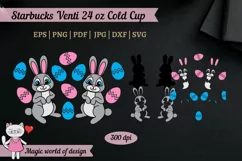 Bunny with eggs SVG, tumbler Venti Cold Cup 24oz no logo Product Image 2