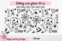 Halloween pumpkin svg, Beer Libbey Can Glass 16 oz Wrap Product Image 2