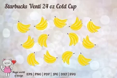Banana Fruits svg for Full Wrap Venti Cold Cup 24 oz Product Image 4