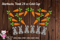 Carrot for rabbit svg, Full Wrap tumbler Venti Cold Cup 24oz Product Image 4
