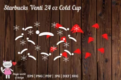 Santa hat svg with snowflakes Full Wrap Venti Cold Cup 24 oz Product Image 3