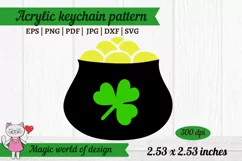 St Patricks Acrylic Keychain Shamrock coins Svg Pattern Product Image 2