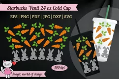 Carrot for rabbit svg, tumbler Venti Cold Cup 24oz, no logo Product Image 1