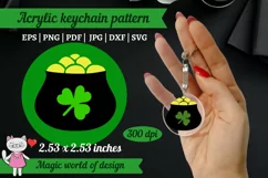 St Patricks Acrylic Keychain Shamrock coins Svg Pattern Product Image 1