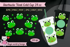 Cute Frog svg, Tumbler Cold Cup 24 oz Cutting File Product Image 1