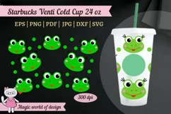 Cute Frog svg, Tumbler Cold Cup 24 oz Cutting File Product Image 5