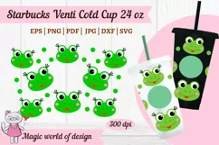 Cute Frog svg, Tumbler Cold Cup 24 oz Cutting File Product Image 3
