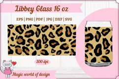 Cheetah Leopard svg , Libbey Can Glass 16 oz Wrap svg Product Image 1
