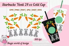 Carrot for rabbit svg, Full Wrap tumbler Venti Cold Cup 24oz Product Image 2