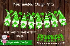 St Patricks day gnome SVG for Wine Tumbler 12 oz with Lid Product Image 2