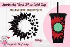 Sunflower Hearts Valentine's Day, tumbler Cold Cup 24 Oz Product Image 2