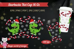 Santa claus Dinosaur for tumbler Svg Hot Cup 16 Oz Product Image 1