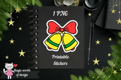 Christmas bell stickers, 1 PNG printable sticker Product Image 1