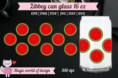 Watermelon Libbey 16 oz Beer Can Glass Svg, Summer Svg Product Image 3