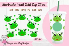 Cute Frog svg, Tumbler Cold Cup 24 oz Cutting File Product Image 4