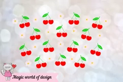 Cherry tumbler cup svg full wrap design with no hole Product Image 2