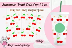 Cherry blossoms svg for tumbler Full Wrap Venti Cold Cup 24 Product Image 2