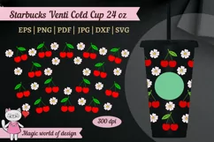 Cherry blossoms svg for tumbler Full Wrap Venti Cold Cup 24 Product Image 4