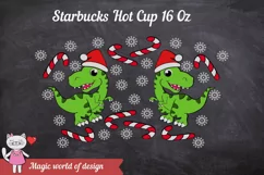 Santa claus Dinosaur for tumbler Svg Hot Cup 16 Oz Product Image 2