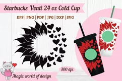 Sunflower Hearts Valentine's Day, tumbler Cold Cup 24 Oz Product Image 4