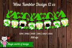 St Patricks day gnome SVG for wine glass 12 oz, Irish Gift Product Image 2
