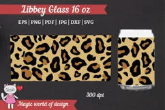 Cheetah Leopard svg , Libbey Can Glass 16 oz Wrap svg Product Image 2