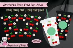 Cherry blossoms svg for tumbler Full Wrap Venti Cold Cup 24 Product Image 1