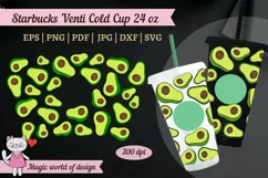 Avocado svg wrap for tumbler venti cold cup 24 oz, fruit svg Product Image 1