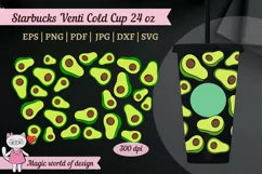 Avocado svg wrap for tumbler venti cold cup 24 oz, fruit svg Product Image 3