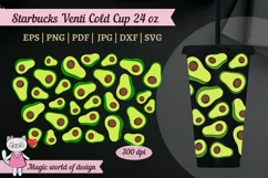 Avocado svg wrap for tumbler venti cold cup 24 oz No hole Product Image 4