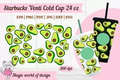 Avocado svg wrap for tumbler venti cold cup 24 oz, fruit svg Product Image 2
