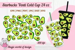 Avocado svg wrap for tumbler venti cold cup 24 oz No hole Product Image 3
